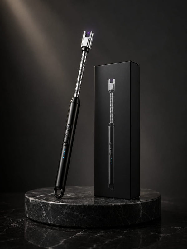 ATYOURMART USB Rechargeable Electric Plasma Arc Lighter – Windproof Flameless Flexible Long Neck Candle Lighter